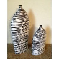 Badash Zebra Oval Vase Set of 2 - Ceramic home decor   300918339069